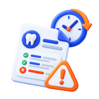 Dental eligibility verification error icon